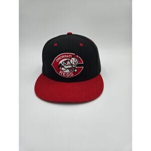 Cincinnati Reds 47 Brand Cooperstown Snapback Hat Black Red Adjustable MLB Cap